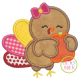 Turkey Hugging Pumpkin Girl Applique | Machine Embroidery Designs by JuJu