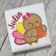 Turkey Hugging Pumpkin Girl Applique | Machine Embroidery Designs by JuJu