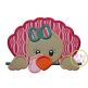 Turkey Peeker Girl Applique | Machine Embroidery Designs by JuJu