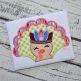 Turkey with Headdress Girl Applique | Machine Embroidery Designs by JuJu