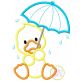 Umbrella Duck Applique Design | Machine Embroidery Designs by JuJu