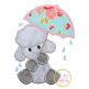 Umbrella Lamb Applique Design | Machine Embroidery Designs by JuJu