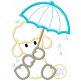 Umbrella Lamb Applique Design | Machine Embroidery Designs by JuJu
