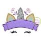 Unicorn Horn Banner Applique | Machine Embroidery Designs by JuJu