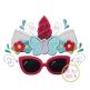 Unicorn Horn Sunglasses Butterfly Applique | Machine Embroidery Designs by JuJu