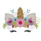 Unicorn Horn with Flowers Applique | Machine Embroidery Designs by JuJu