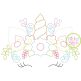 Unicorn Horn Flowers Bean Embroidery | Machine Embroidery Designs by JuJu