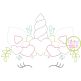 Unicorn Horn with Hearts Bean Embroidery | Machine Embroidery Designs by JuJu