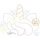 Unicorn Horn Mane Bean Embroidery | Machine Embroidery Designs by JuJu