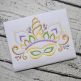 Unicorn Horn with Mardi Gras Mask Embroidery | Machine Embroidery Designs by JuJu