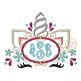 Unicorn Horn Monogram Oval Embroidery | Machine Embroidery Designs by JuJu