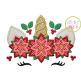 Unicorn Horn Poinsettias Applique | Machine Embroidery Designs by JuJu