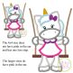 Unicorn in the Swing Girl Applique| Machine Embroidery Designs by JuJu