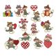 Valentine Sock Monkeys Applique Machine Embroidery Designs by JuJu 