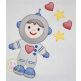 Valentine Astronaut Sketch | Machine Embroidery Designs by JuJu