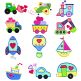 Valentine Vehicles Applique Machine Embroidery Designs by JuJu