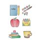 Vintage Sketch Back 2 School Machine Embroidery Designs by JuJu