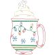 Vintage Stitch Christmas Mugs Machine Embroidery Designs by JuJu