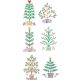 Vintage Sketch Christmas Trees Machine Embroidery Designs by JuJu