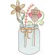 Vintage Sketch Holiday Mason Jars Machine Embroidery Designs by JuJu