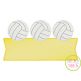 Volleyball Trio Banner Sketch Embroidery Design | Machine Embroidery Designs by JuJu