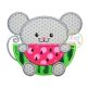 Watermelon Mouse Applique | Machine Embroidery Designs by JuJu