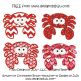 Cute Free Crab Applique machine embroidery design