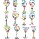Whimsical Wine Glasses Machine Embroidery Designs by JuJu