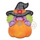 Witch Pumpkin Peeker Applique | Machine Embroidery Designs by JuJu