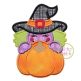 Witch Pumpkin Peeker Applique | Machine Embroidery Designs by JuJu