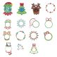 Christmas Monogram Frames Machine Embroidery Designs by JuJu