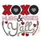 XOXO Hugs & Kisses Y'all Applique | Machine Embroidery Designs by JuJu