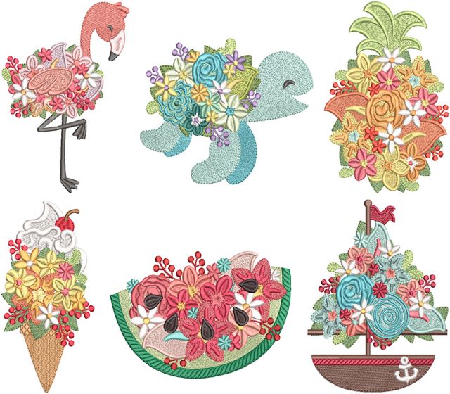 Blooming Summer | Machine Embroidery Designs by JuJu
