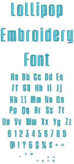Lollipop Embroidery Font | Machine Embroidery Designs by JuJu