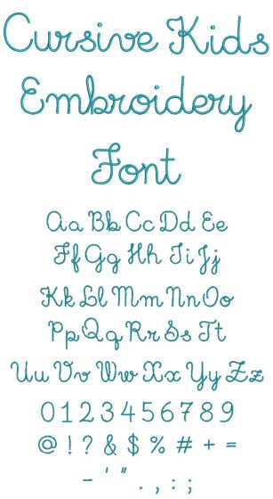 Cursive Embroidery Font | Machine Embroidery Designs by JuJu