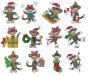 Christmas Sock Monkeys Filled Machine Embroidery Designs by JuJu