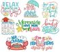 Beach Word Art 3 Machine Embroidery Designs By JuJu

