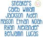 Sneakers Embroidery Font | Machine Embroidery Designs by JuJu