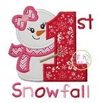 First Snowfall Girl Applique | Machine Embroidery Designs by JuJu