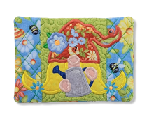 ITH Gnome Watering Can Mug Rug | Machine Embroidery Designs by JuJu