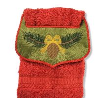 ITH Pine Cone Wrap Around Towel Topper | Machine Embroidery Designs by JuJu
