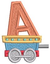 Train Alphabet Filled | Machine Embroidery Designs by JuJu