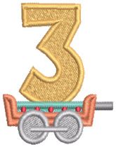 Train Numbers Filled | Machine Embroidery Designs by JuJu