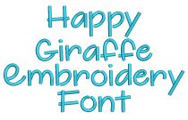 Happy Giraffe Embroidery Font Machine Embroidery Designs by JuJu