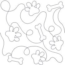 Paw Prints and Bones End-to-End Quilting | Machine Embroidery Designs by JuJu