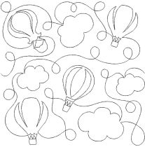 Hot Air Balloons Clouds End-to-End Quilting Design | Machine Embroidery Designs by JuJu