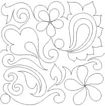 Flower Power Paisley 2 End-to-End Quilting Design | Machine Embroidery Designs by JuJu