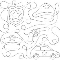 Police End-to-End Quilting Embroidery Design