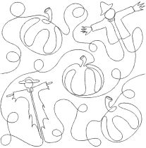 Scarecrows and Pumpkins End-to-End Quilting Embroidery Design