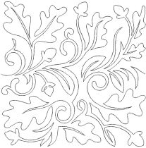 Fall Leaves and Acorns End-to-End Quilting Embroidery Design